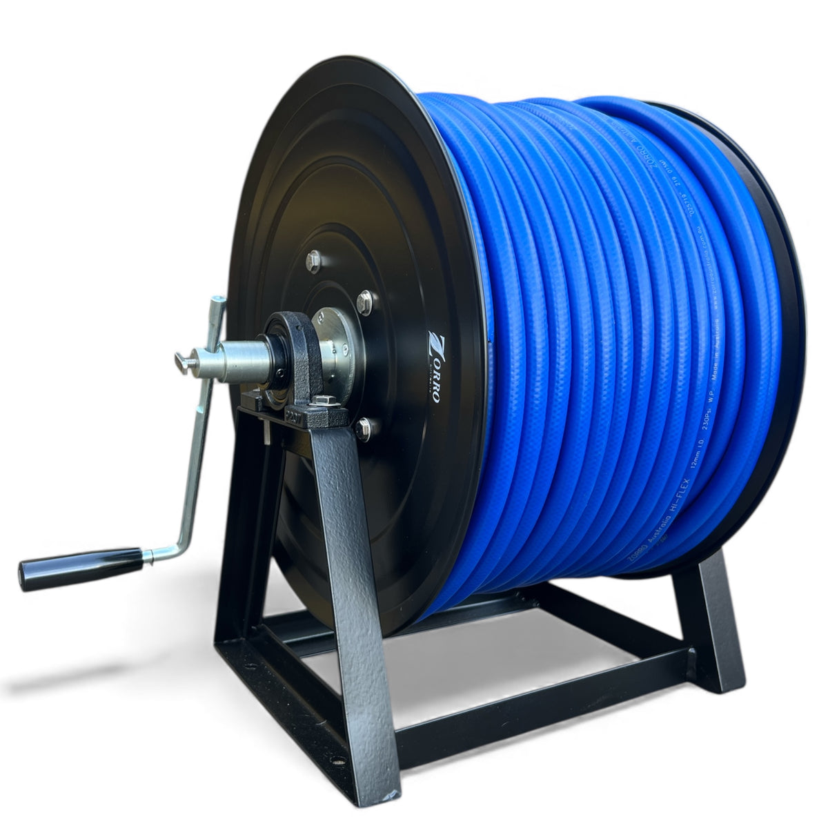 ZORRO Powder Coated Mountable Hose Reel With Hi-Flex Hose Bundle