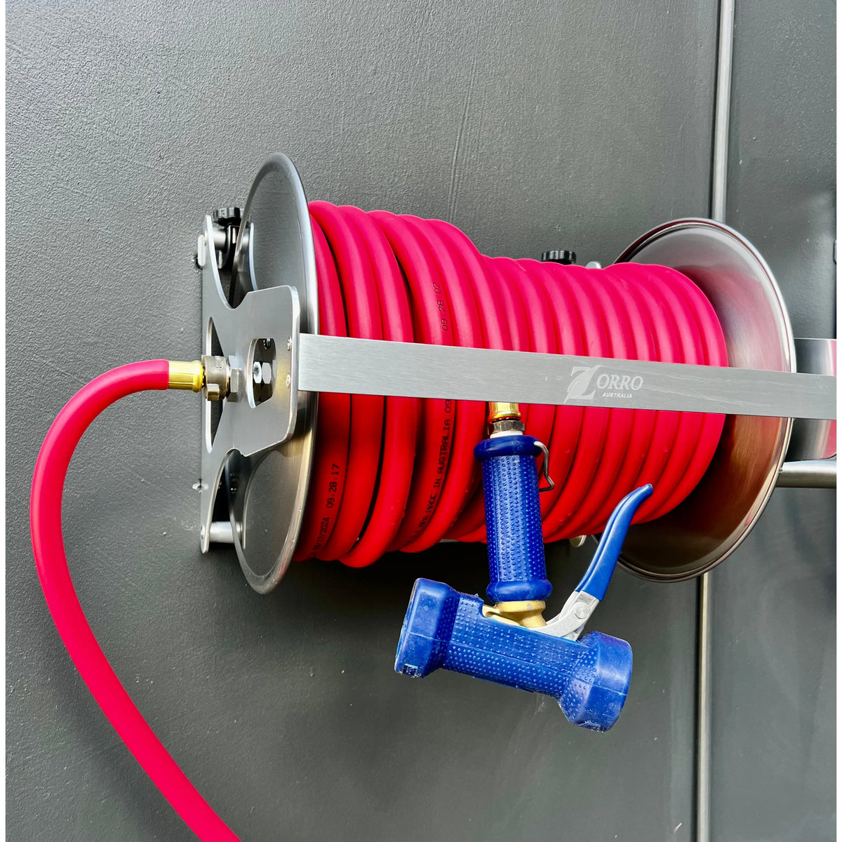 High Temp Hot Water Hose, ZORRO SS Reel with option of Dixon Flow Boss Gun