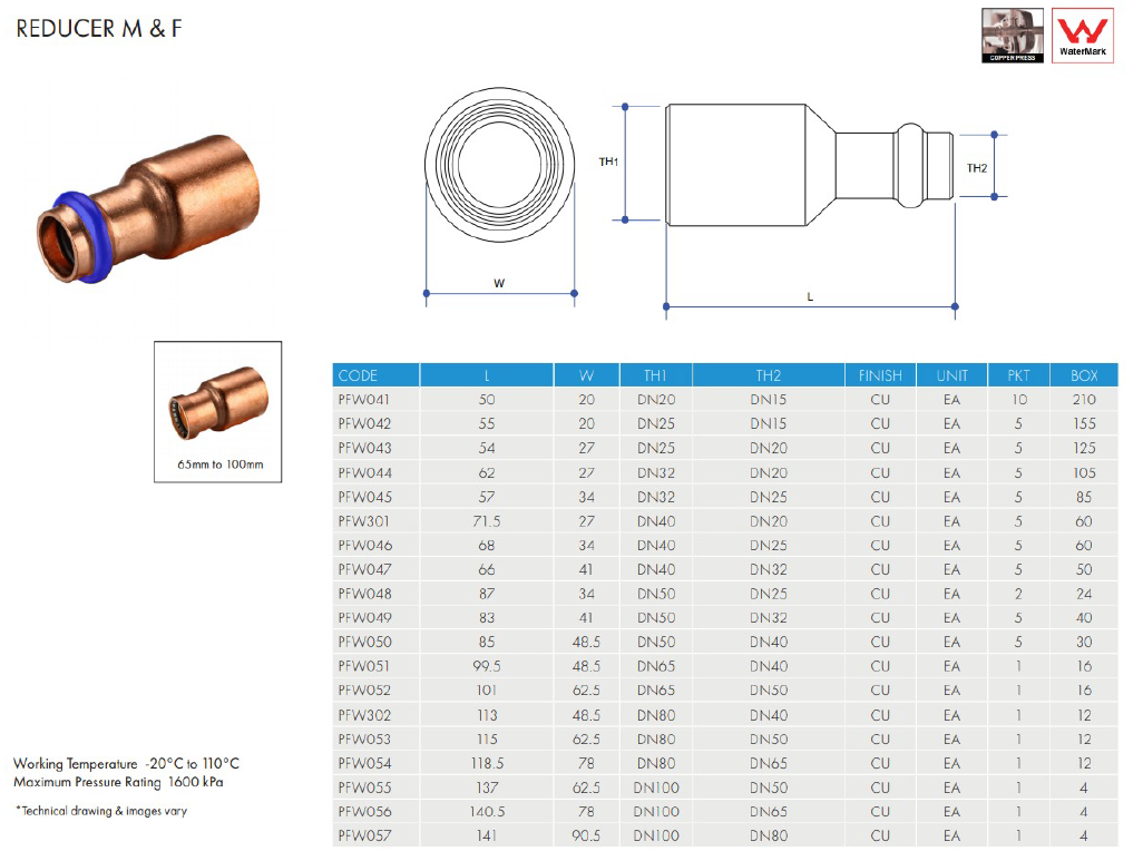 METPRESS Press Fit Reducer M &amp; F