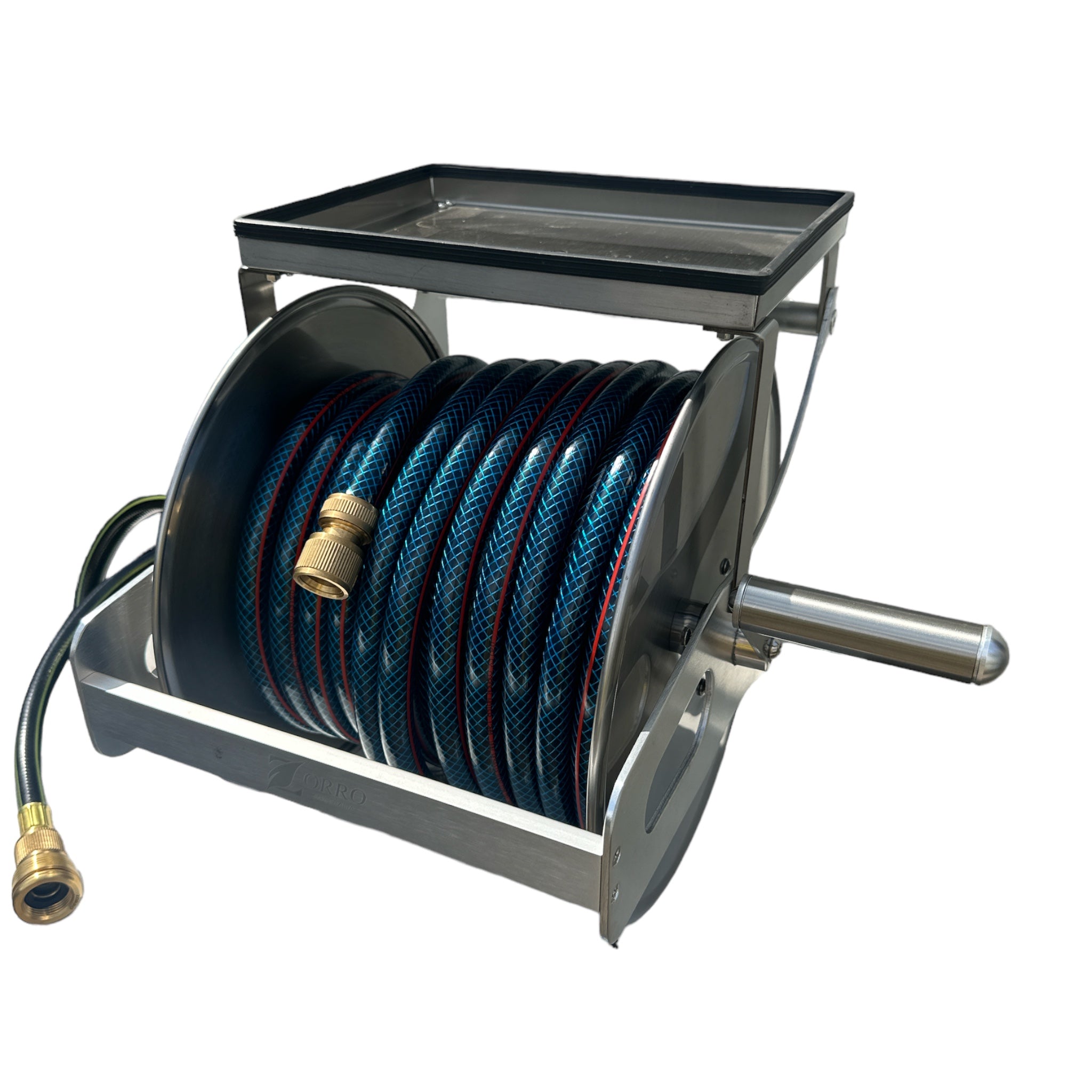 ZORRO Compact Stainless Steel Mountable Reel with 1.8mt Extension Hose with  Brass Fittings. - ZORRO Australia