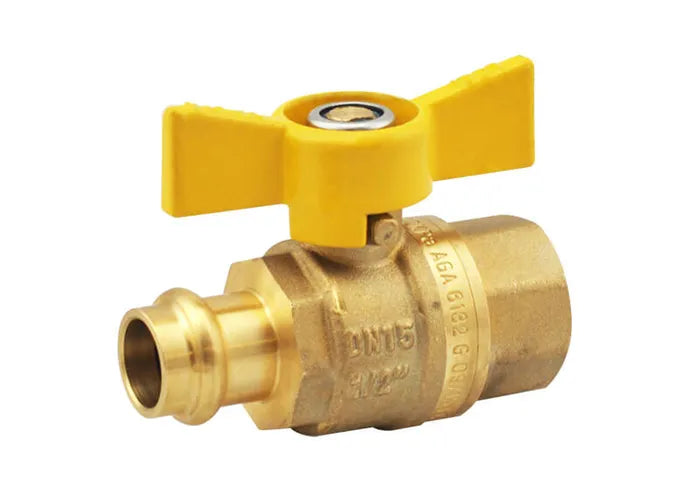 METPRESS Press Fit Gas Butterfly Handle Ball Valve CU x FI