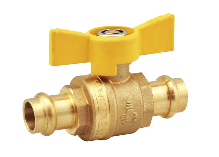 METPRESS Press Fit Gas Butterfly Handle Ball Valve CU x CU