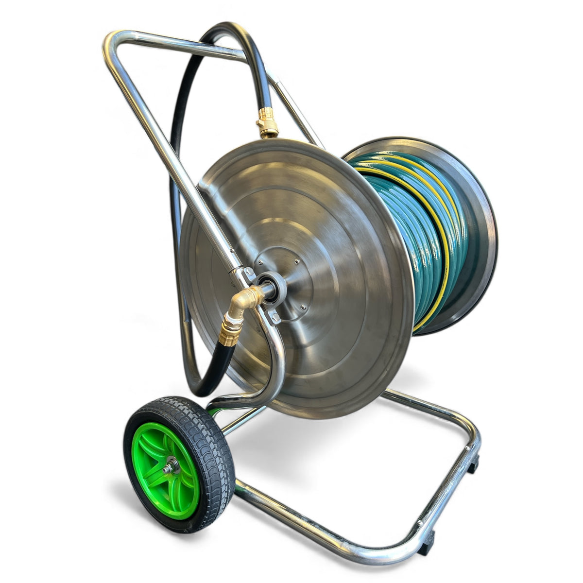 ZORRO Stainless Steel 2 Wheel Cart Proline Water Hose Brass Fitting & Nozzle