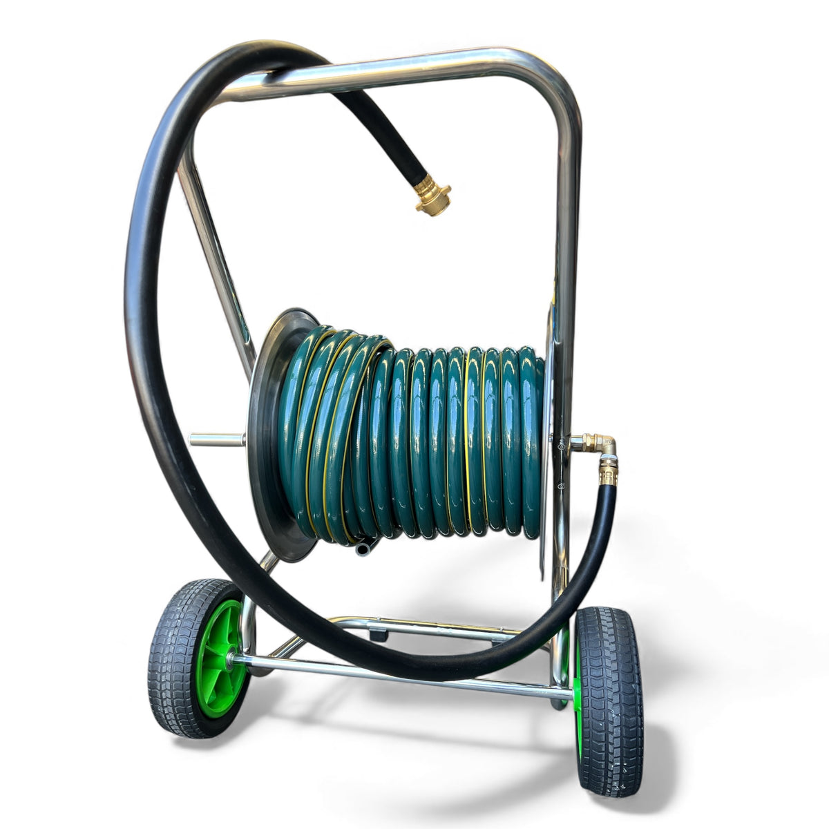 ZORRO Stainless Steel 2 Wheel Cart Proline Water Hose Brass Fitting & Nozzle