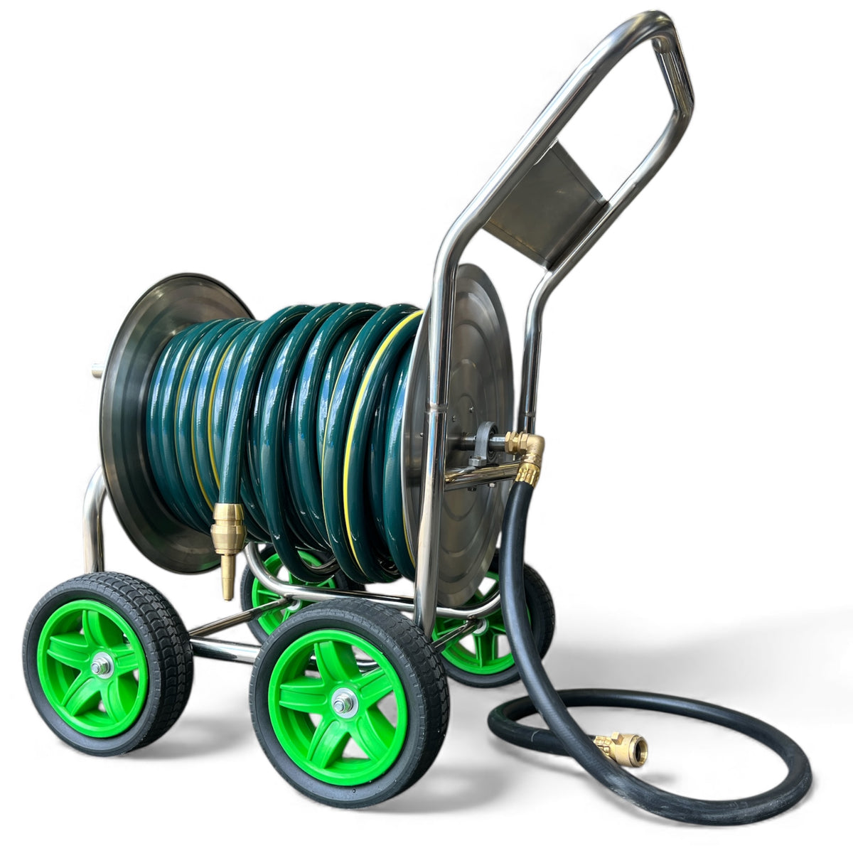ZORRO Stainless Steel Trolley with Proline Garden Hose Brass Fitting & Nozzle