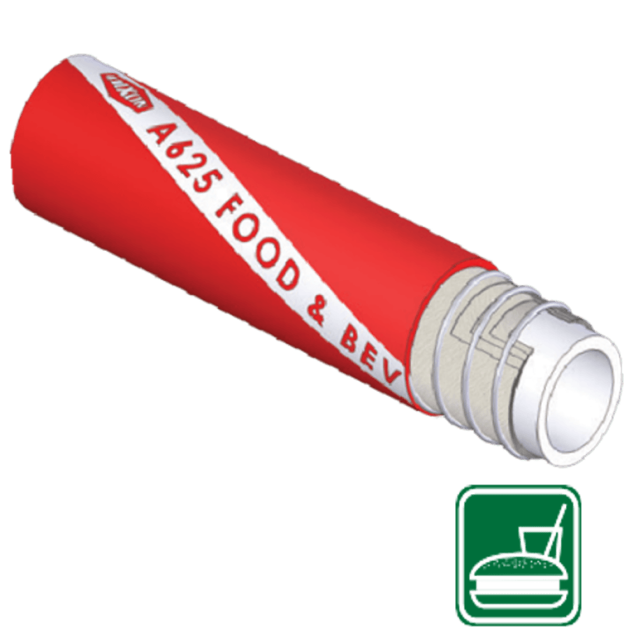 Dixon A625 Rubber Premium Food &amp; Wine Suction Delivery Hose - Crush Proof 25.4Mm / 20Mt Hoses