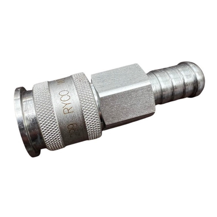 RYCO Genuine Steel Super-Hi-Flow Air Coupling with Hose Barb