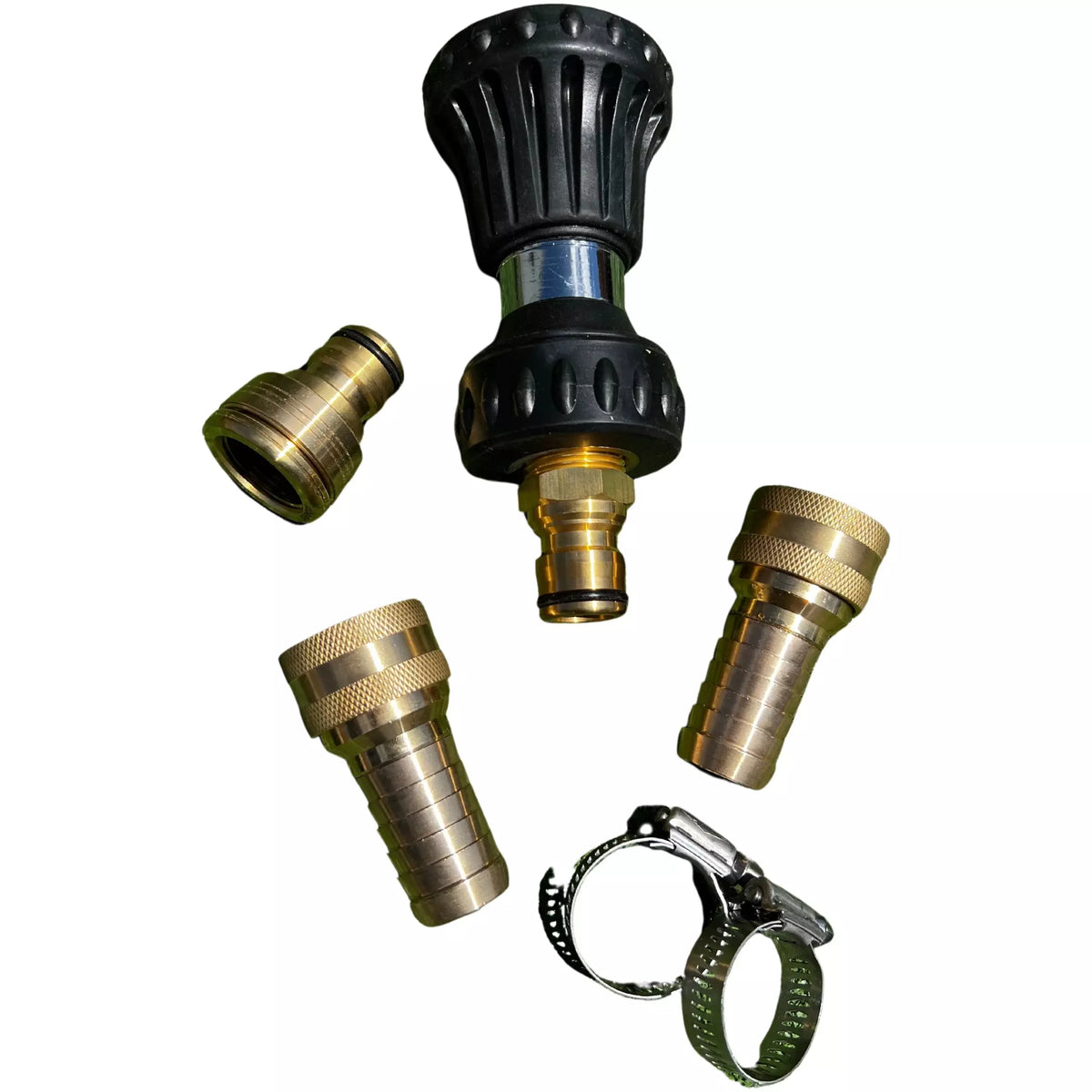 Fire Reel Hose with ZORRO Twist Fire Nozzle &amp; Brass Snap On Clamped Fittings