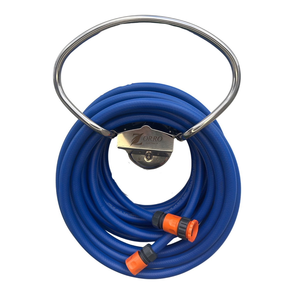 ZORRO Hi-Flex Garden Hose with 3 Piece Plastic Fittings &amp; SS Hose Hanger Kit