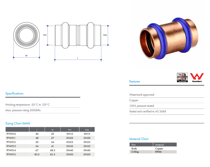 METPRESS Press Fit Slip Repair Coupling