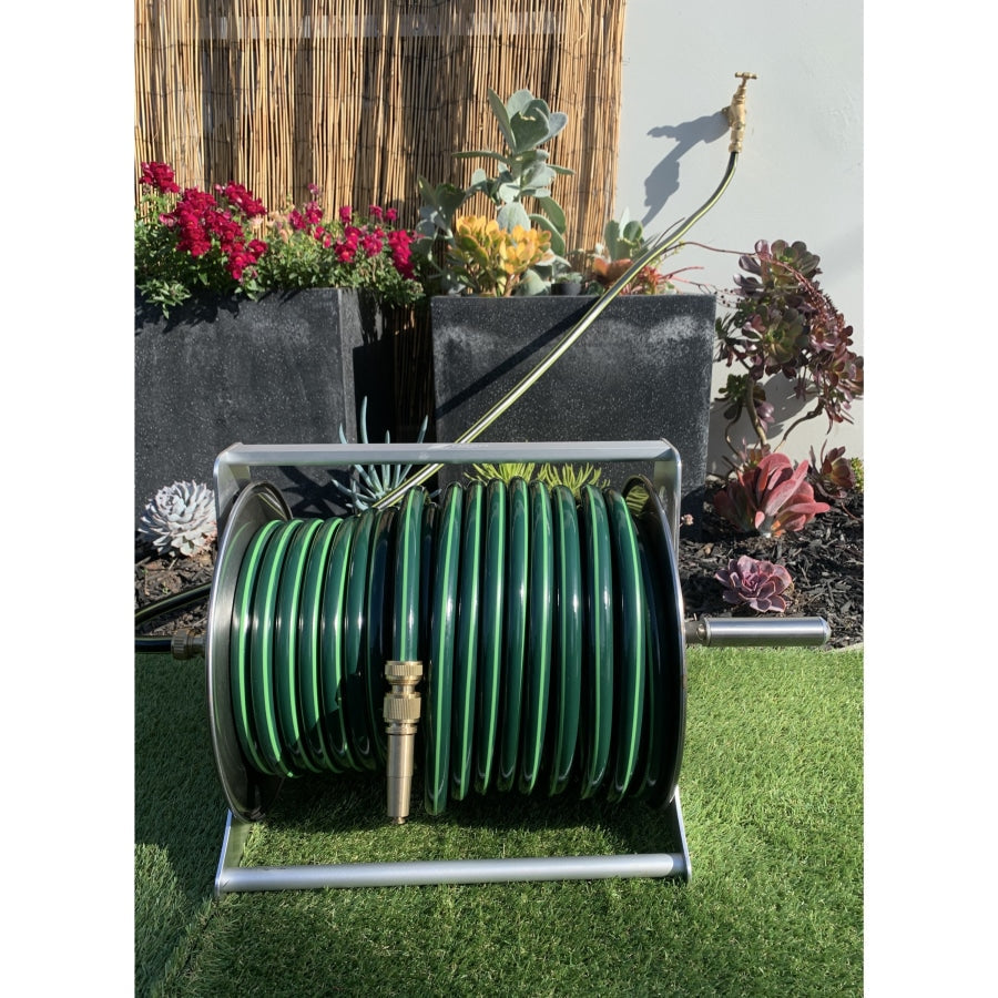 ZORRO Ultimate Garden Hose, SS Reel and Brass Fittings 13mm
