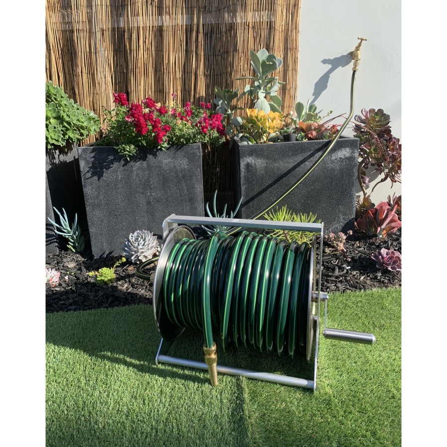 ZORRO Ultimate Garden Hose, SS Reel and Brass Fittings 13mm