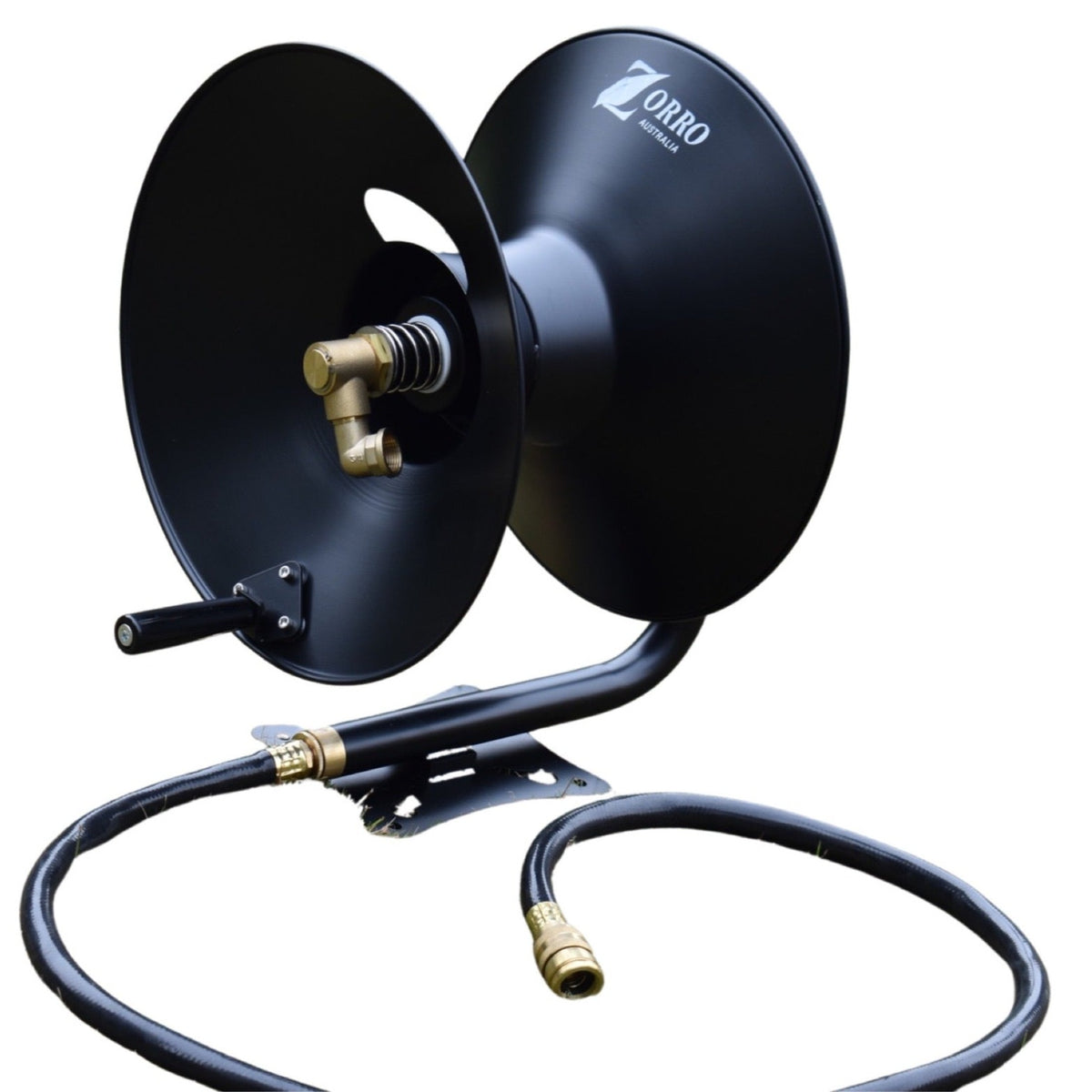 ZORRO Disc Mountable Hose Reel with Bluline Estate Washdown Hose