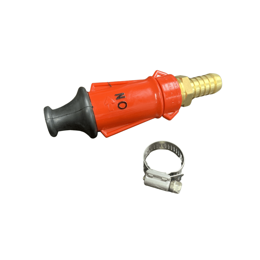 Red Hose Reel Fire Nozzle 3/4 Bsp Trudesign Brass Director &amp; Clamp Fittings