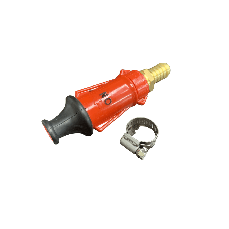 Red Hose Reel Fire Nozzle 3/4 Bsp Trudesign Brass Director &amp; Clamp Fittings