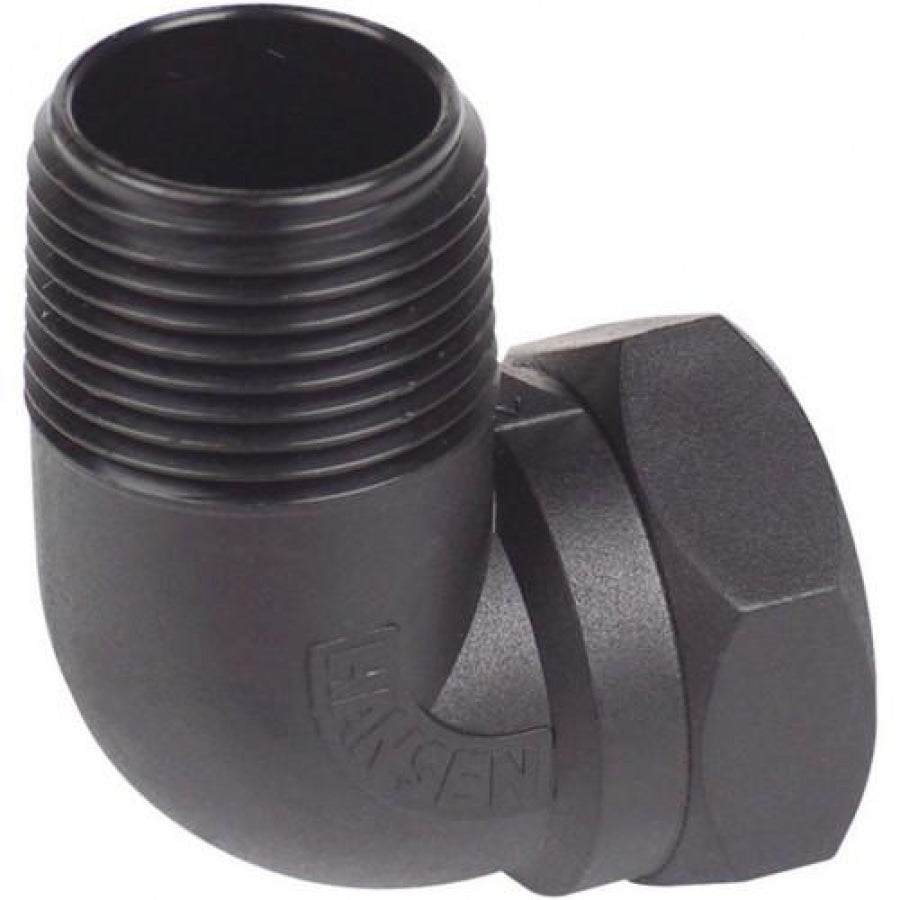 Hansen 90° Poly Threaded Male to Female Elbow Various Sizes Avaialable