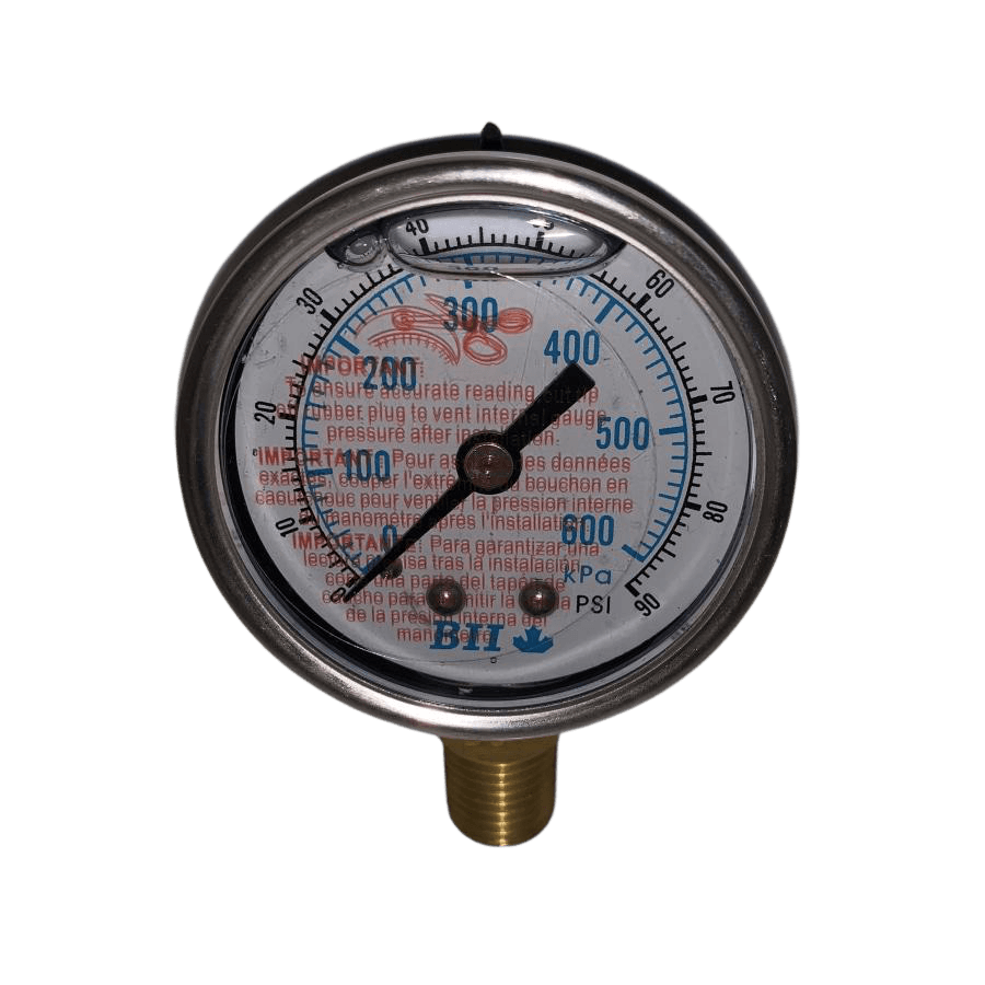 Water Presure Gauge 0-600KPA Boshart 50mm Glycerin Steel Case