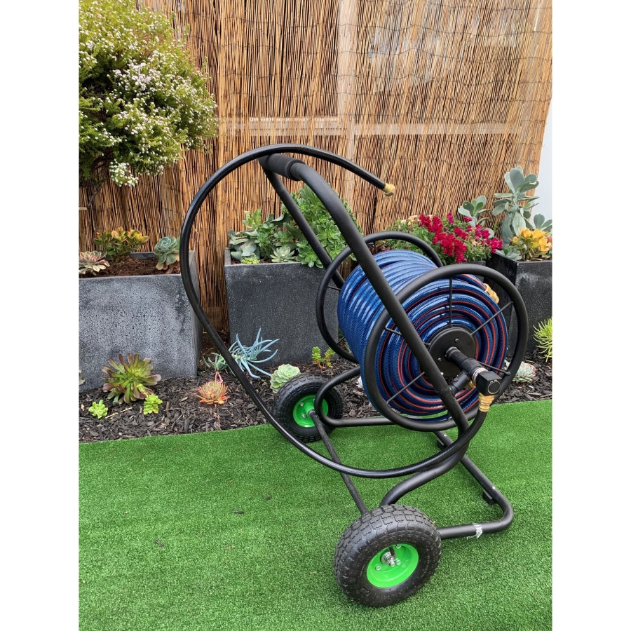 HOSE FACTORY 12mm Garden Hose with NEW ZORRO 2 Wheel Cart &amp; Brass Connectors