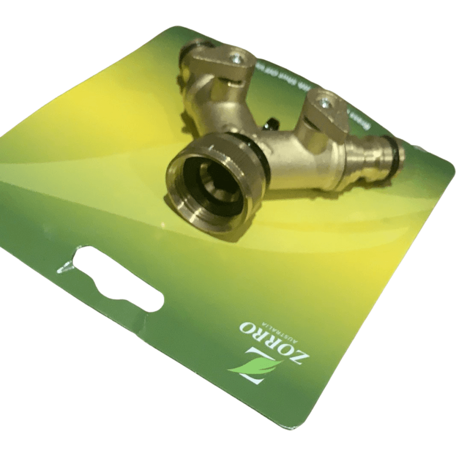 Zorro Brass 2 Way Tap 3/4 1/2 Male Snap On Fittings