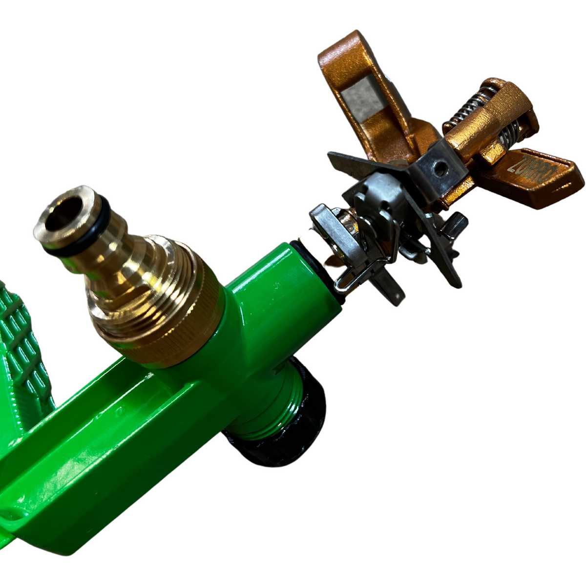 ZORRO Brass Impact Sprinkler with Heavy-Duty Step Spike
